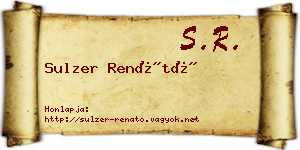 Sulzer Renátó névjegykártya